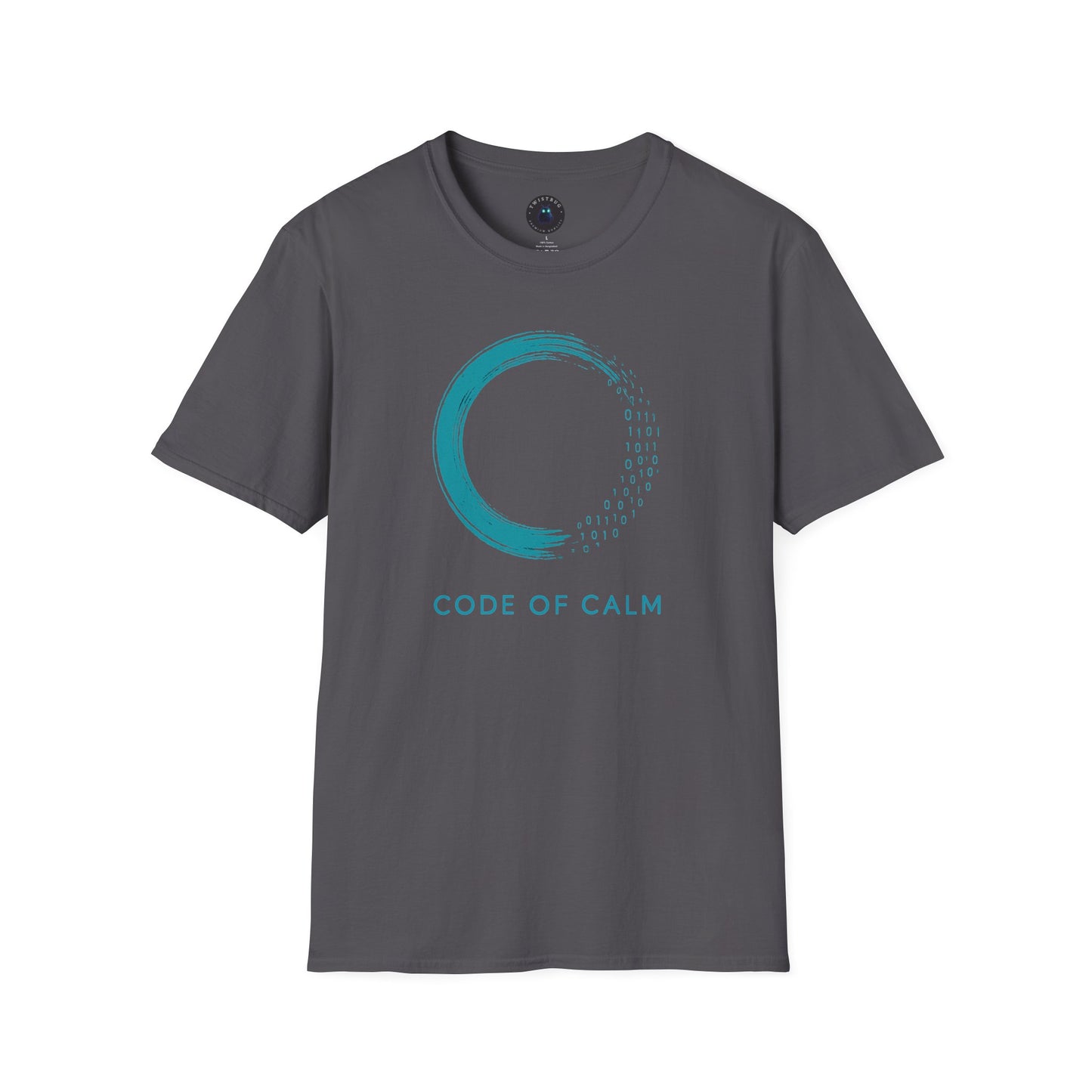 Code of Calm Tee – Zen Enso for Coders, Binary Mindfulness Shirt