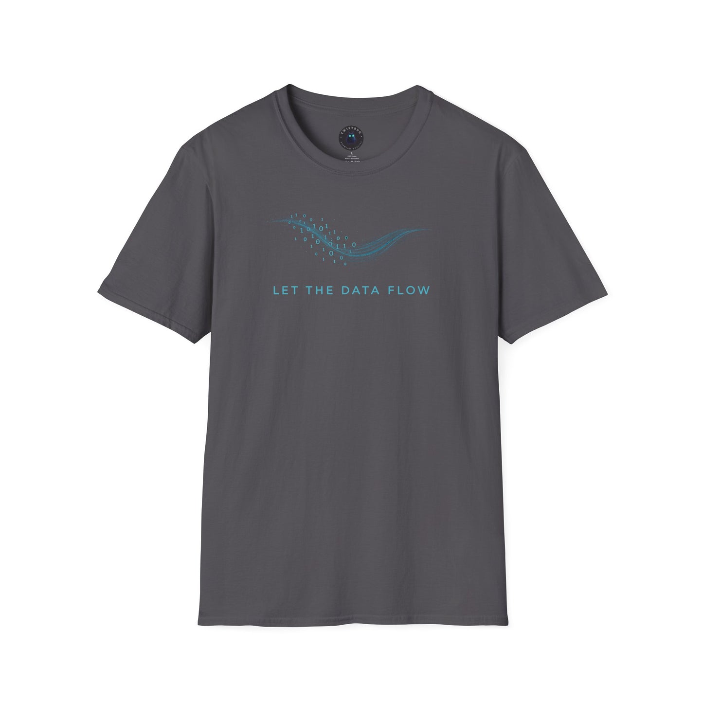 Let The Data Flow – Minimal Binary Wave Tech T-Shirt