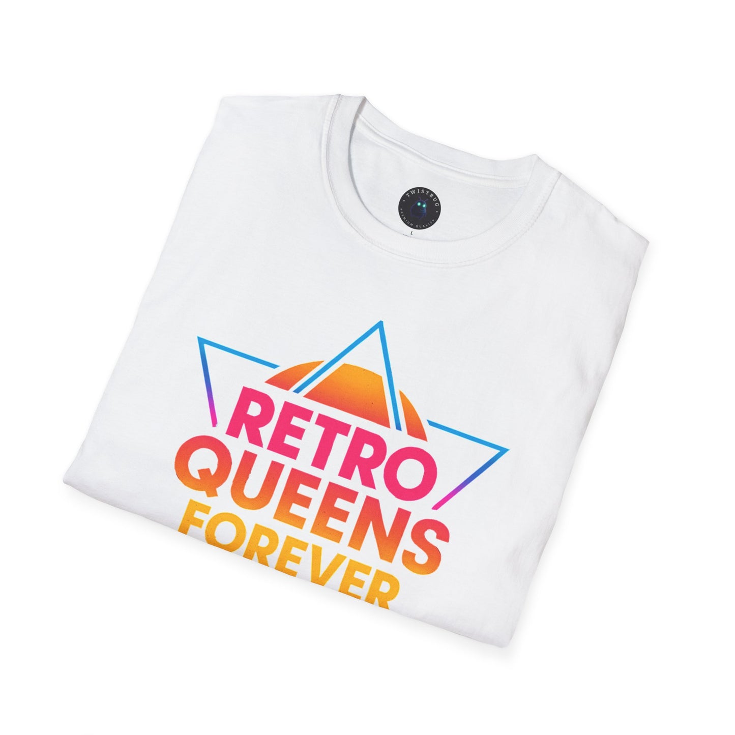 Retro Queens Forever T-Shirt – 80s Neon Triangle Badge Tee