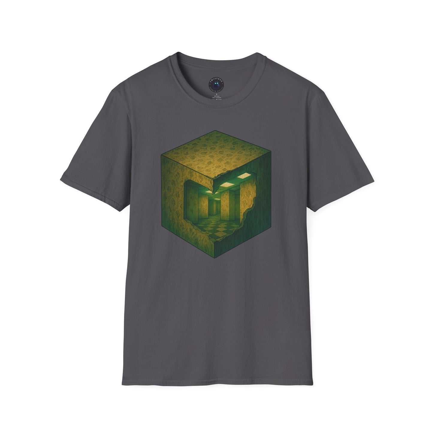 Liminal Cube T-Shirt – Backrooms Hallway Illusion Tee