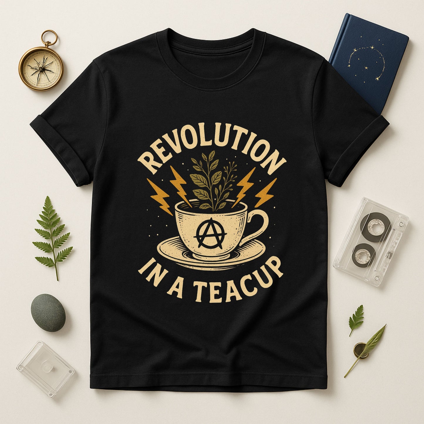 Revolution in a Teacup — Tea Cup Lightning Graphic T-Shirt | Twistbug