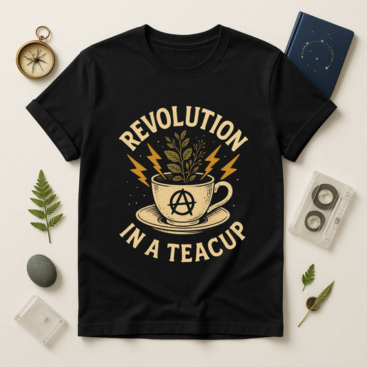Revolution in a Teacup — Tea Cup Lightning Graphic T-Shirt | Twistbug