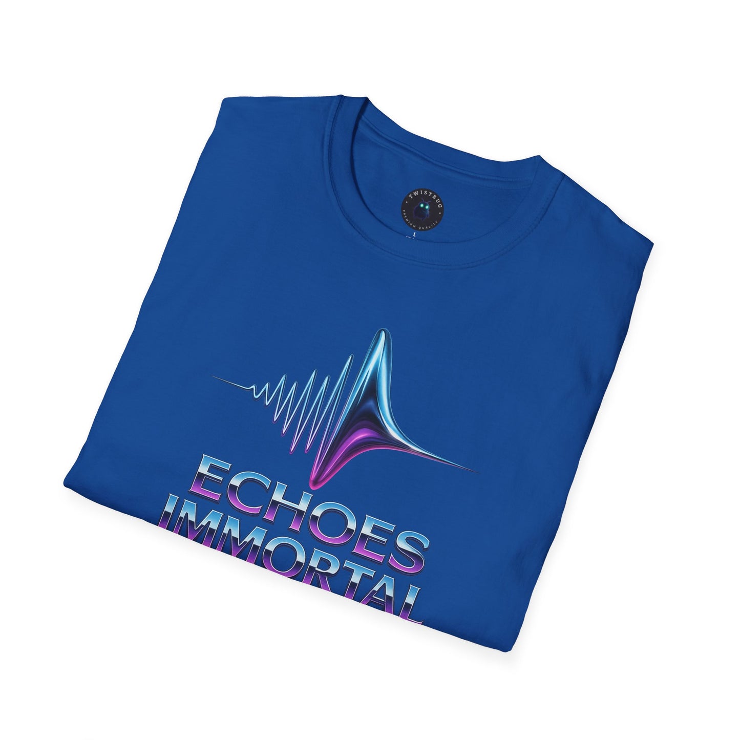 Echoes Immortal T-Shirt – Retrofuturistic Neon Waveform Tee