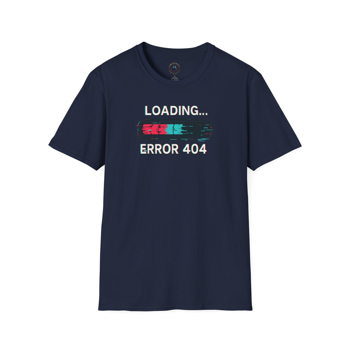 Loading… Error 404 T-Shirt – Glitch Progress Bar Meme Tee