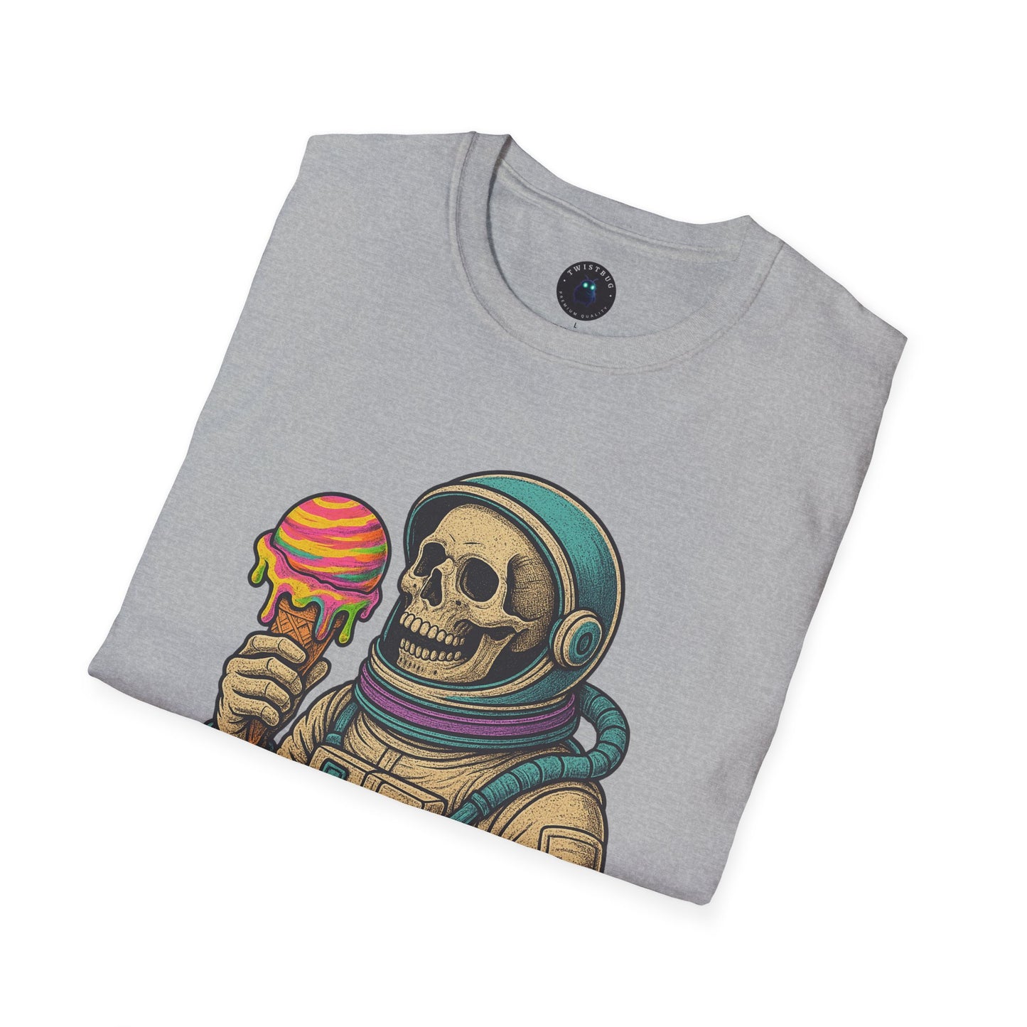 Astronaut Skull Ice Cream T-Shirt | Cosmic Humor Graphic Tee