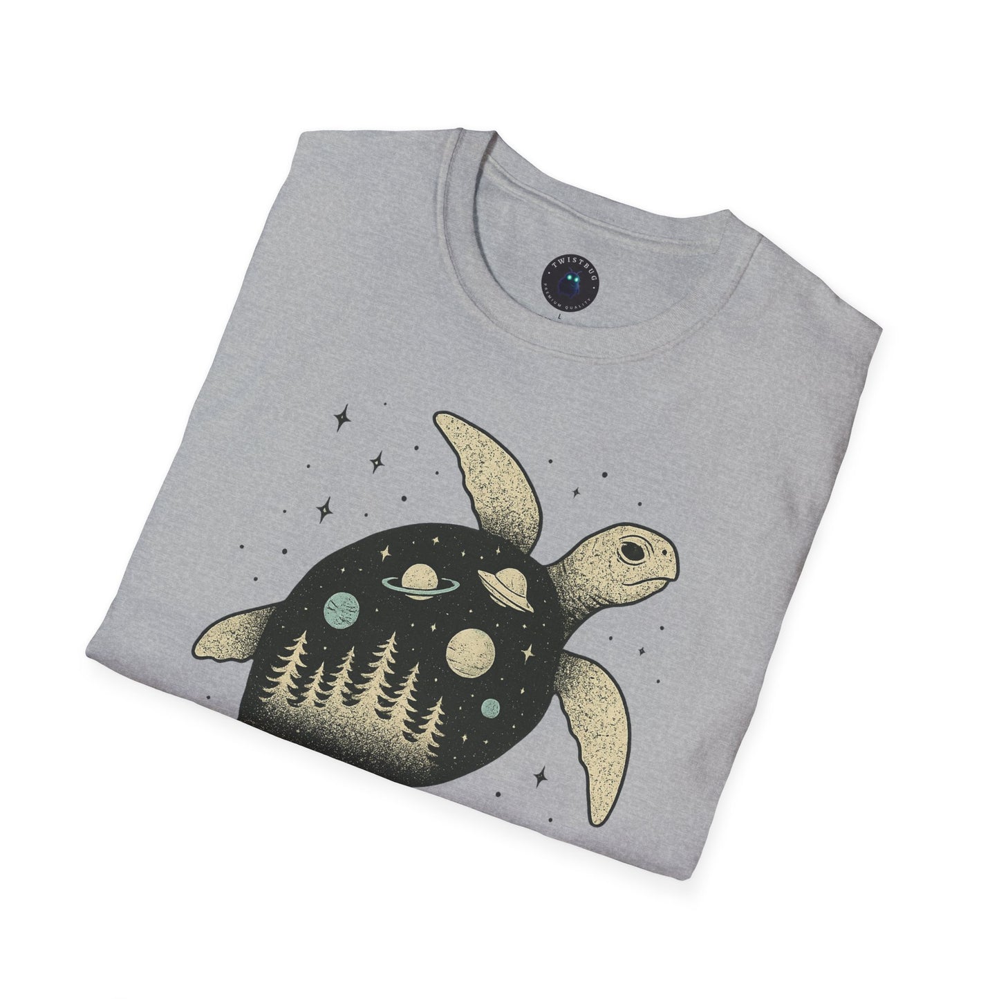 Cosmic Turtle T-Shirt – Forest & Planets Inside Shell Tee
