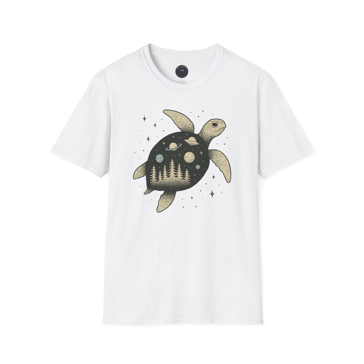 Cosmic Turtle T-Shirt – Forest & Planets Inside Shell Tee