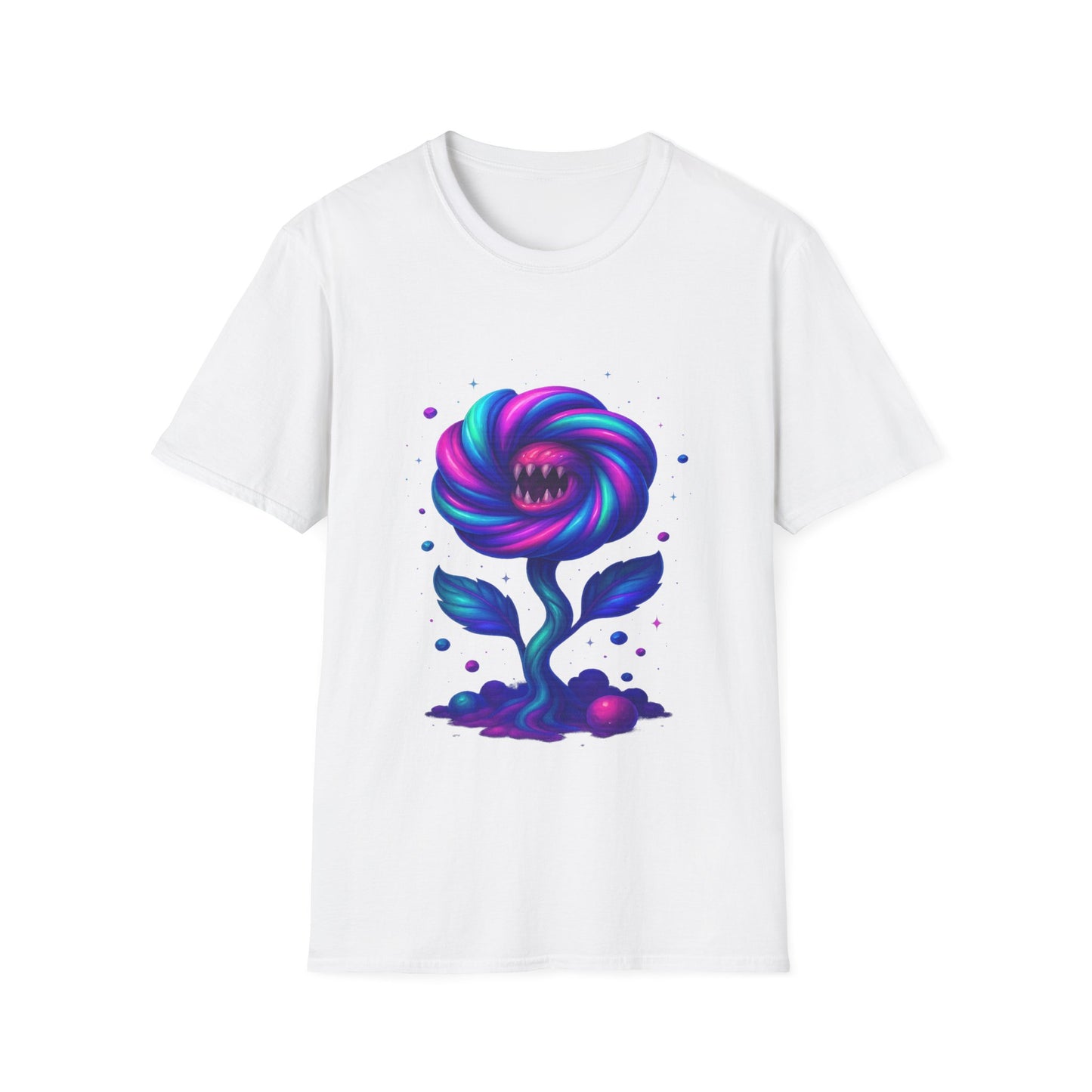 Colorful Floral Monster Unisex Softstyle T-Shirt - Vibrant Graphic Tee for Creative Souls