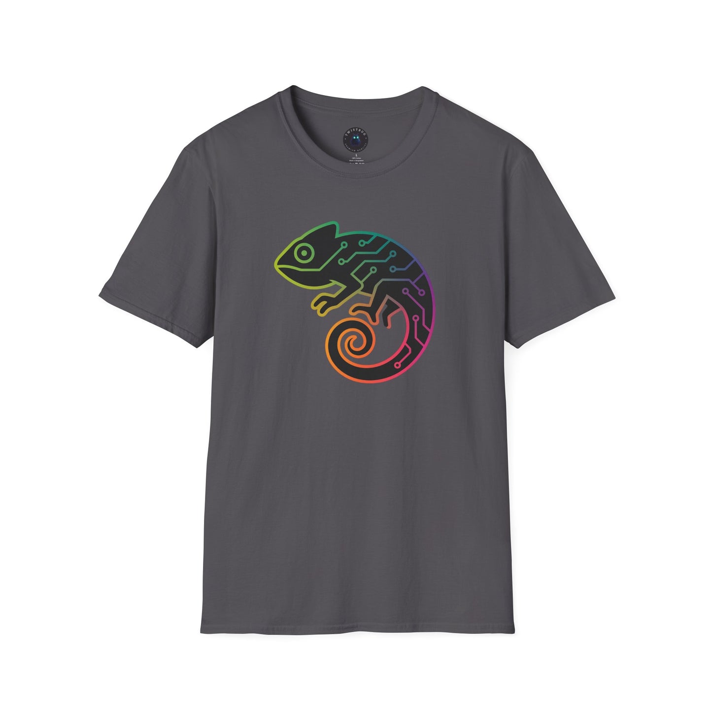 Circuit Chameleon T-Shirt | Neon Tech Nature Graphic Tee