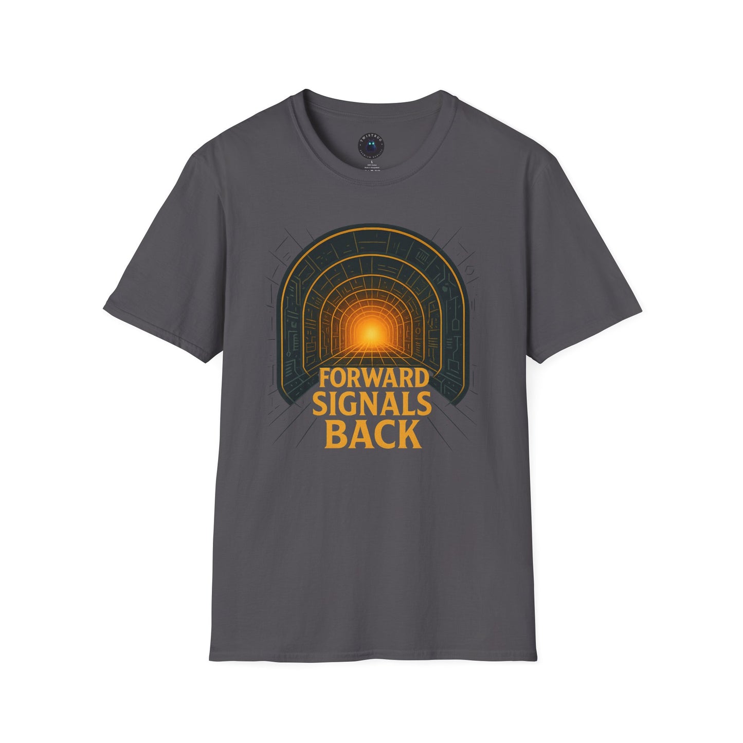 Forward Signals Back T-Shirt – Retrofuturistic Signal Portal Tee