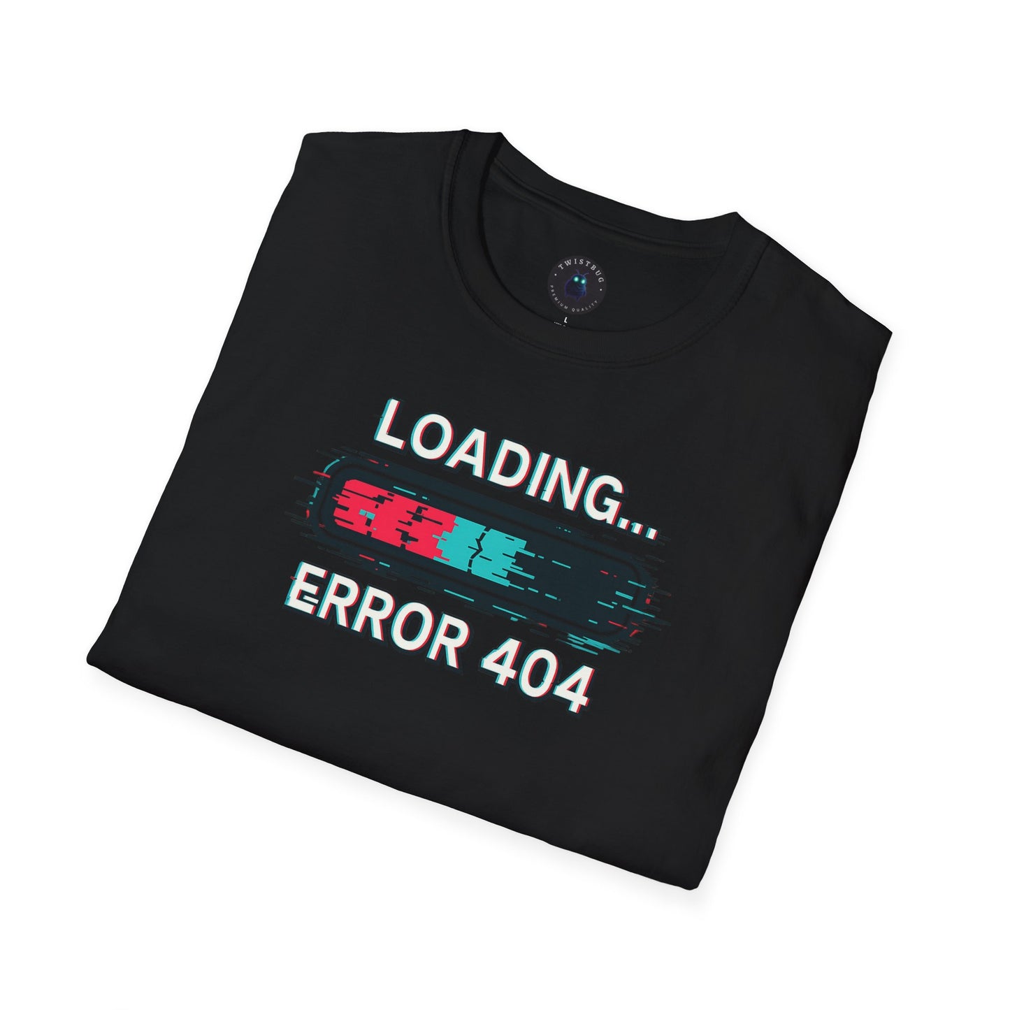 Loading… Error 404 T-Shirt – Glitch Progress Bar Meme Tee