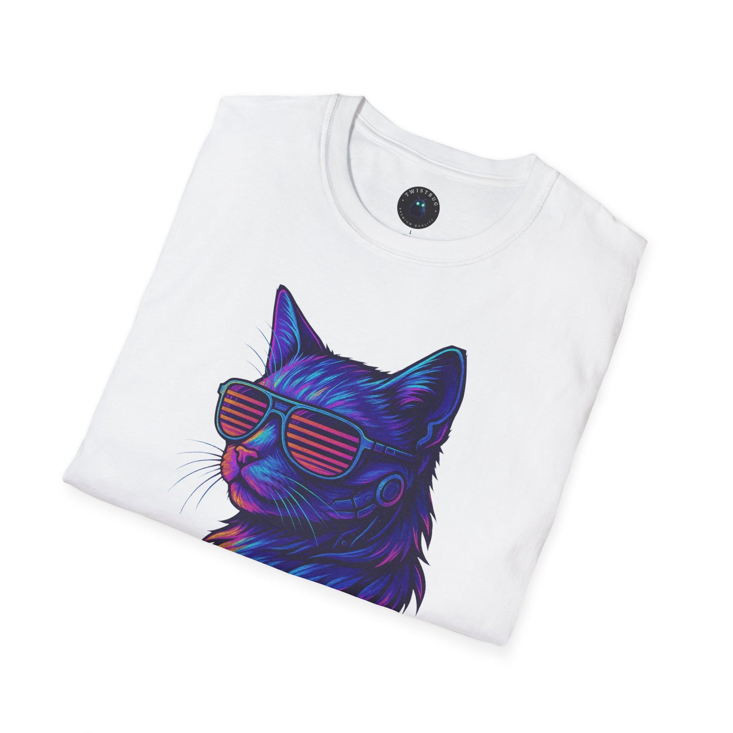 Cyber Cat T-Shirt | Neon Vaporwave Retro Style