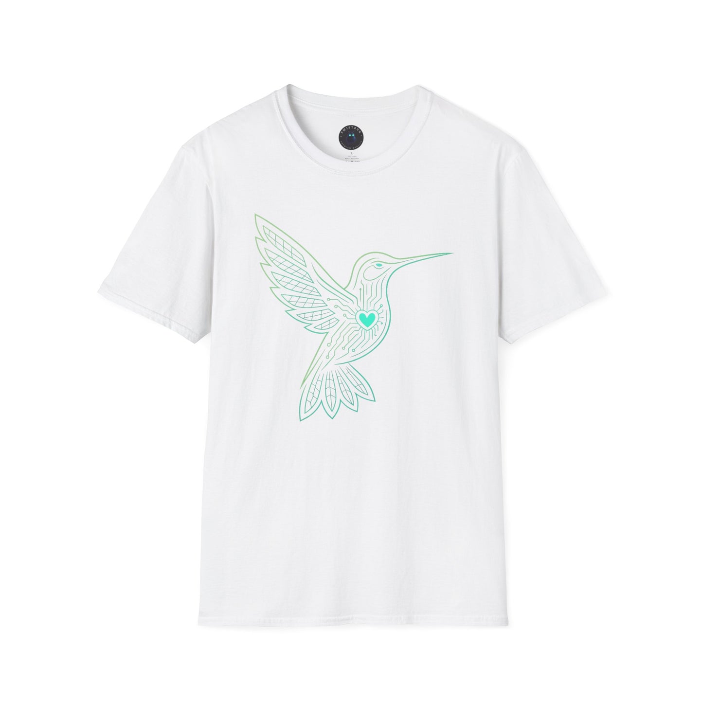 Cyber Hummingbird Tee — Circuit Heart Nature Tech Graphic