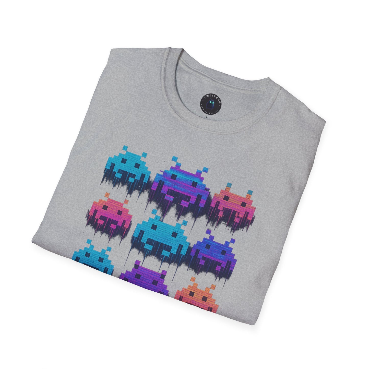 Pixel Invaders Glitch T-Shirt – Retro Arcade Space Aliens Tee