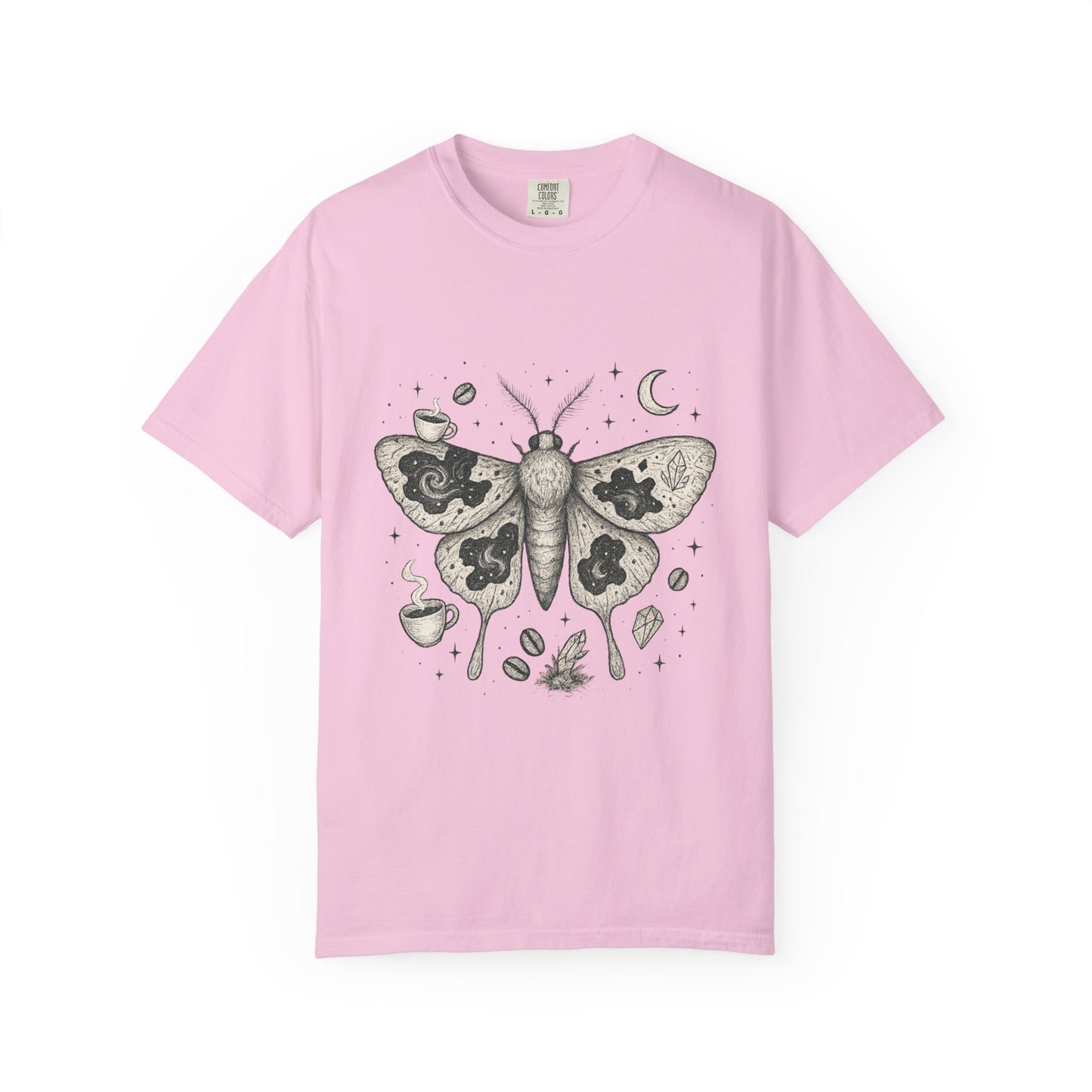 Caffeine Moth T-Shirt – Cosmic Moth Graphic Tee for Night Owls | Twistbug