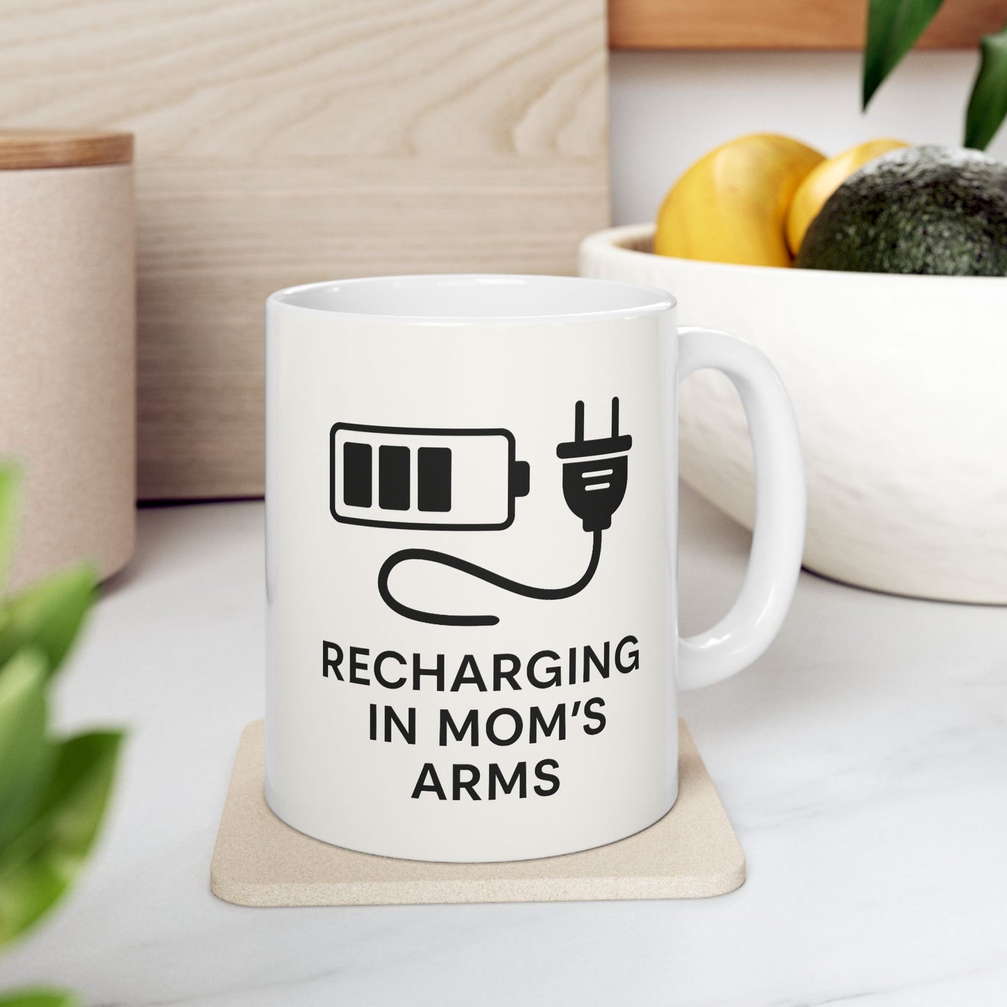 Recharge Your Mom's Energy Ceramic Mug - Perfect Gift for Moms