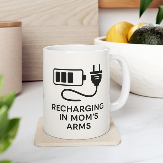 Recharge Your Mom's Energy Ceramic Mug - Perfect Gift for Moms