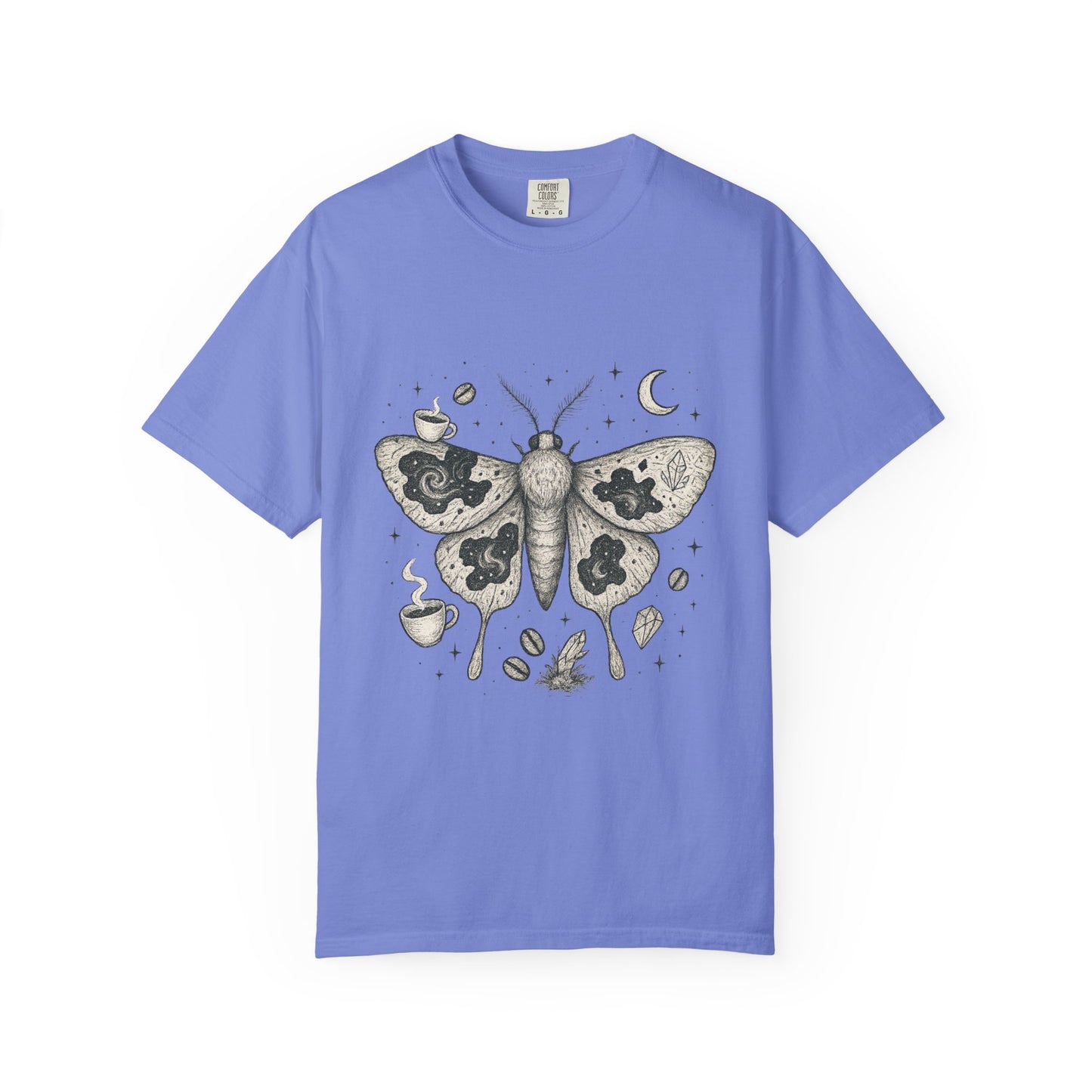 Caffeine Moth T-Shirt – Cosmic Moth Graphic Tee for Night Owls | Twistbug