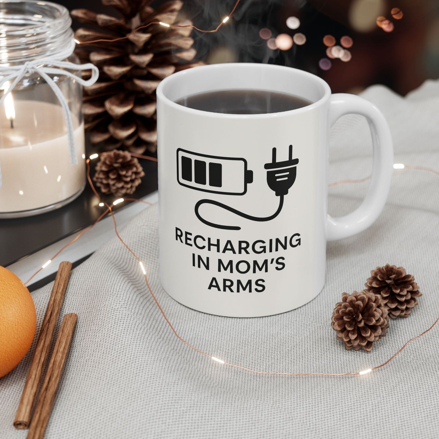 Recharge Your Mom's Energy Ceramic Mug - Perfect Gift for Moms