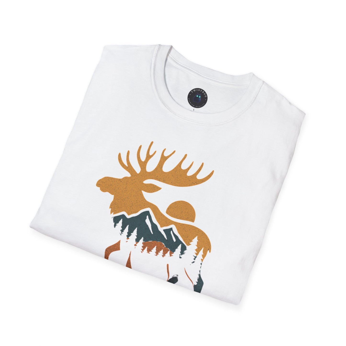 Moose Silhouette Mountain Forest Tee | Sunset Wildlife