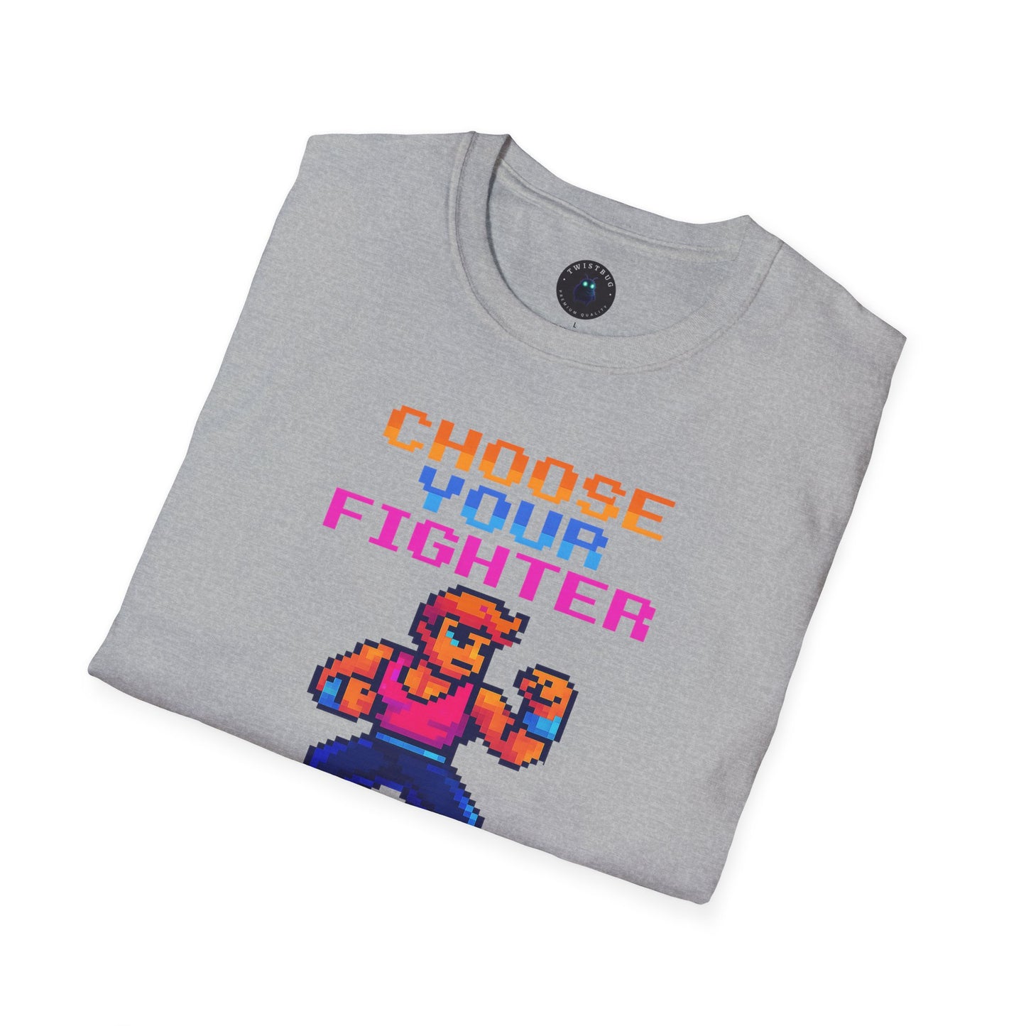 Choose Your Fighter Retro Pixel  Graphic Tee