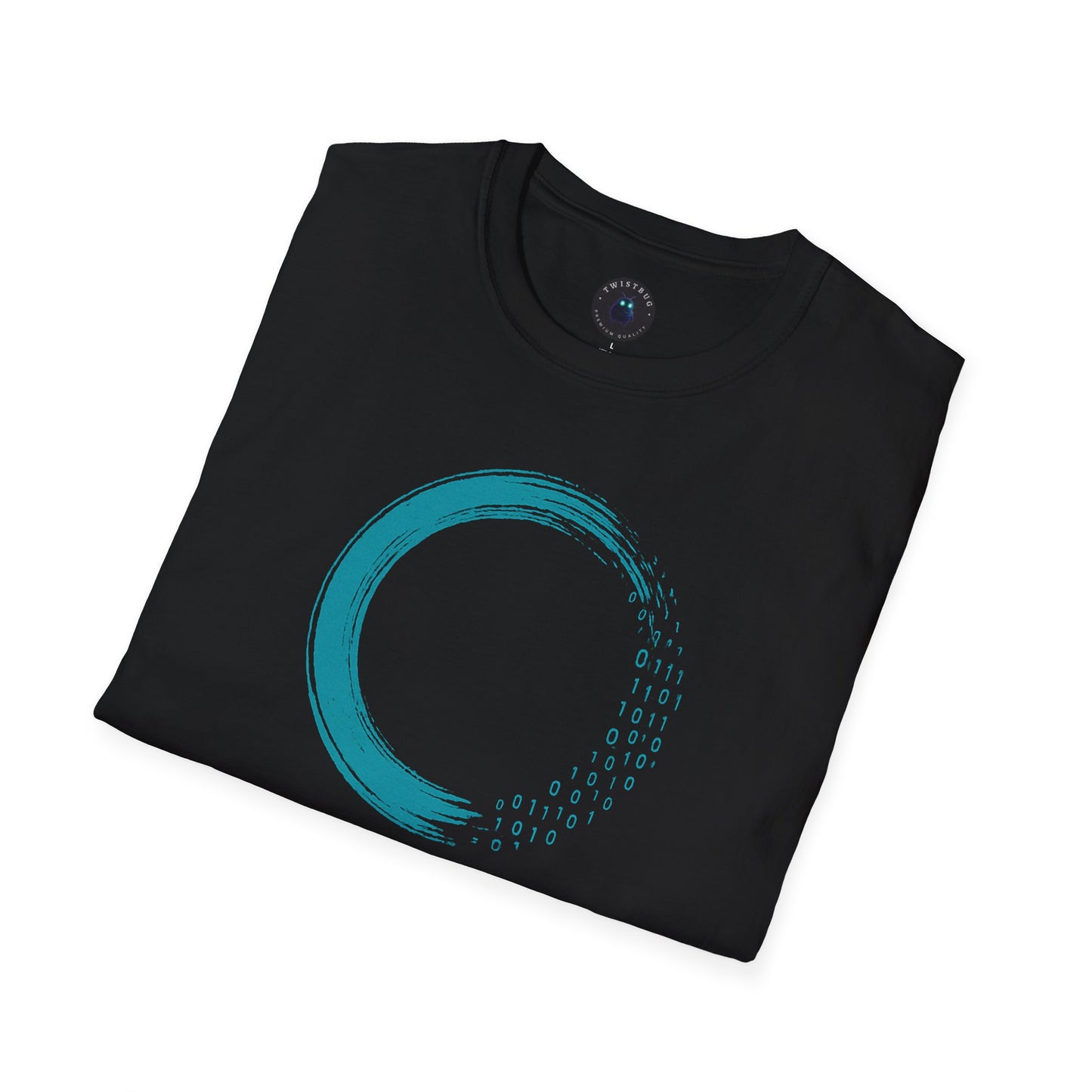 Code of Calm Tee – Zen Enso for Coders, Binary Mindfulness Shirt