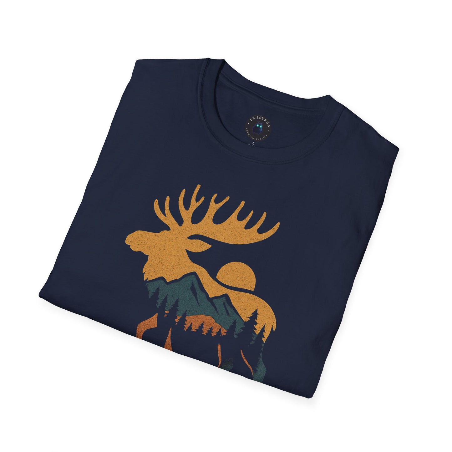 Moose Silhouette Mountain Forest Tee | Sunset Wildlife