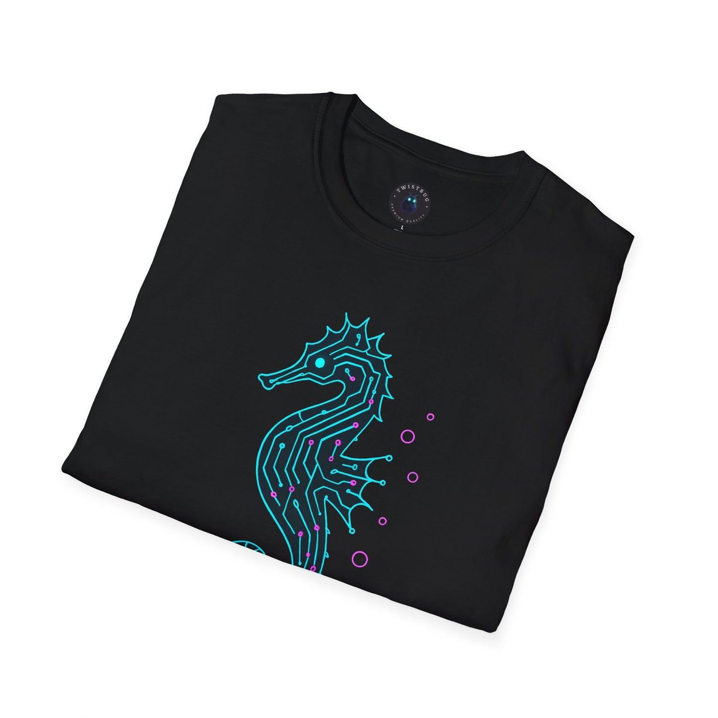 Cyber Seahorse T-Shirt | Futuristic Ocean Design