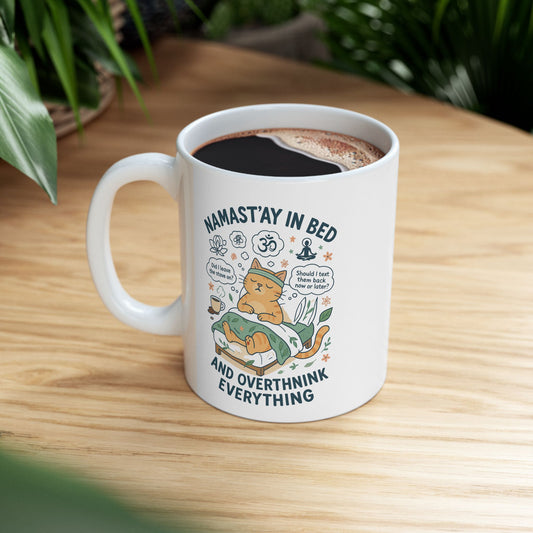 Namaste Ceramic Mug - 11oz & 15oz | Motivational Coffee Cup for Mindfulness Lovers