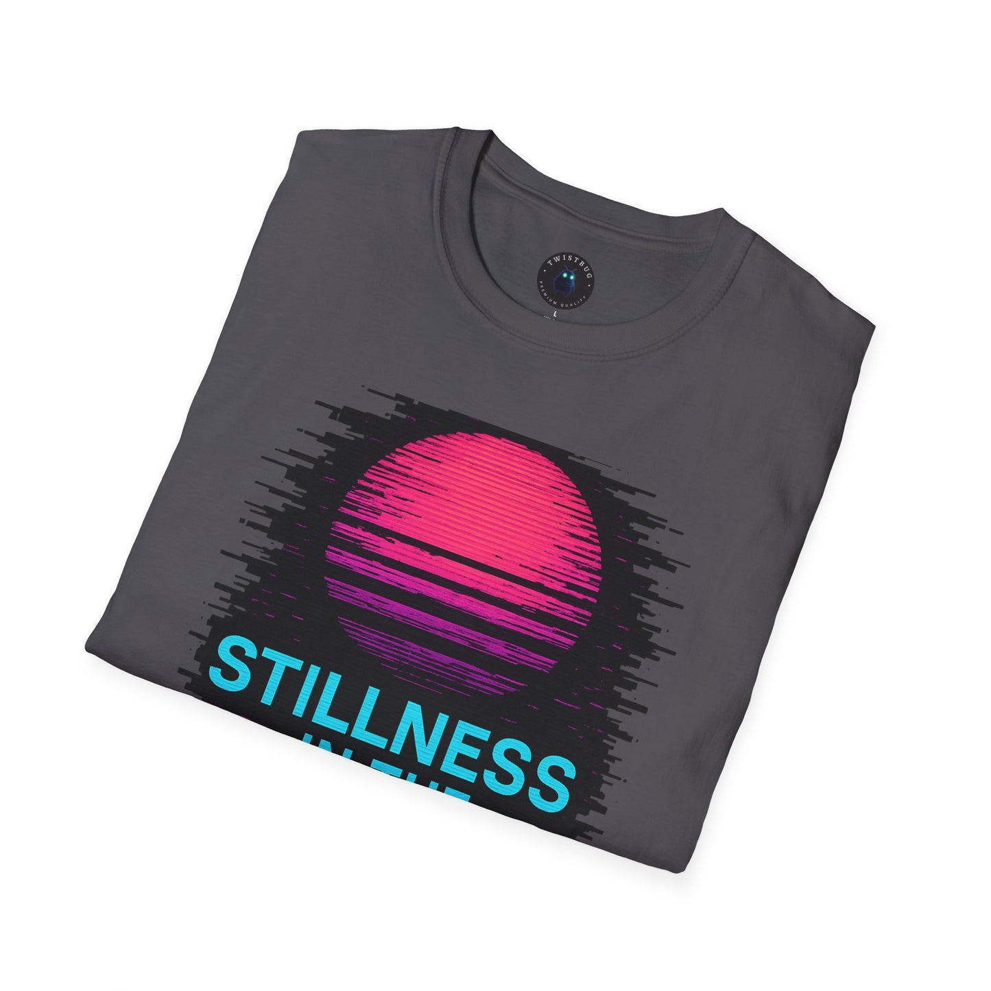Stillness in the Static T-Shirt – Neon Glitch Sun Tee