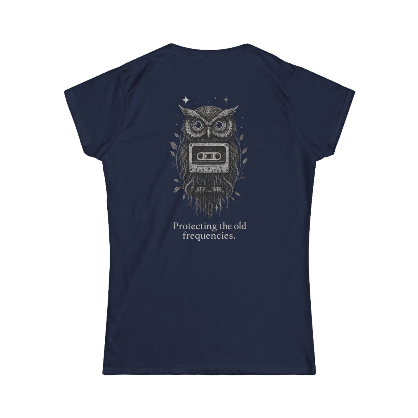 Guardian Frequencies Women’s T-Shirt – Retro Cassette Owl Design | Twistbug