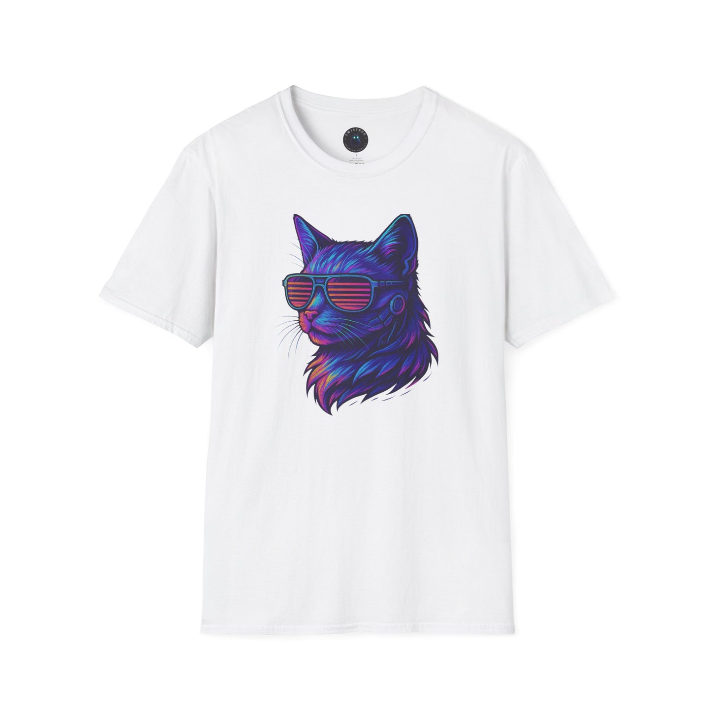 Cyber Cat T-Shirt | Neon Vaporwave Retro Style