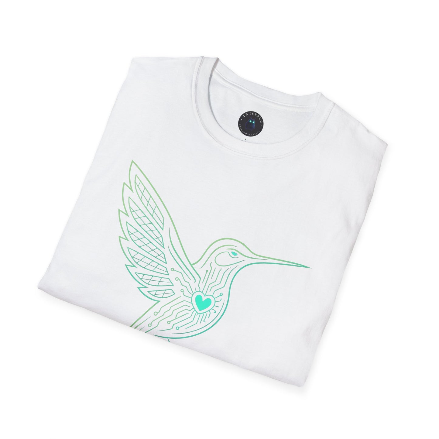 Cyber Hummingbird Tee — Circuit Heart Nature Tech Graphic