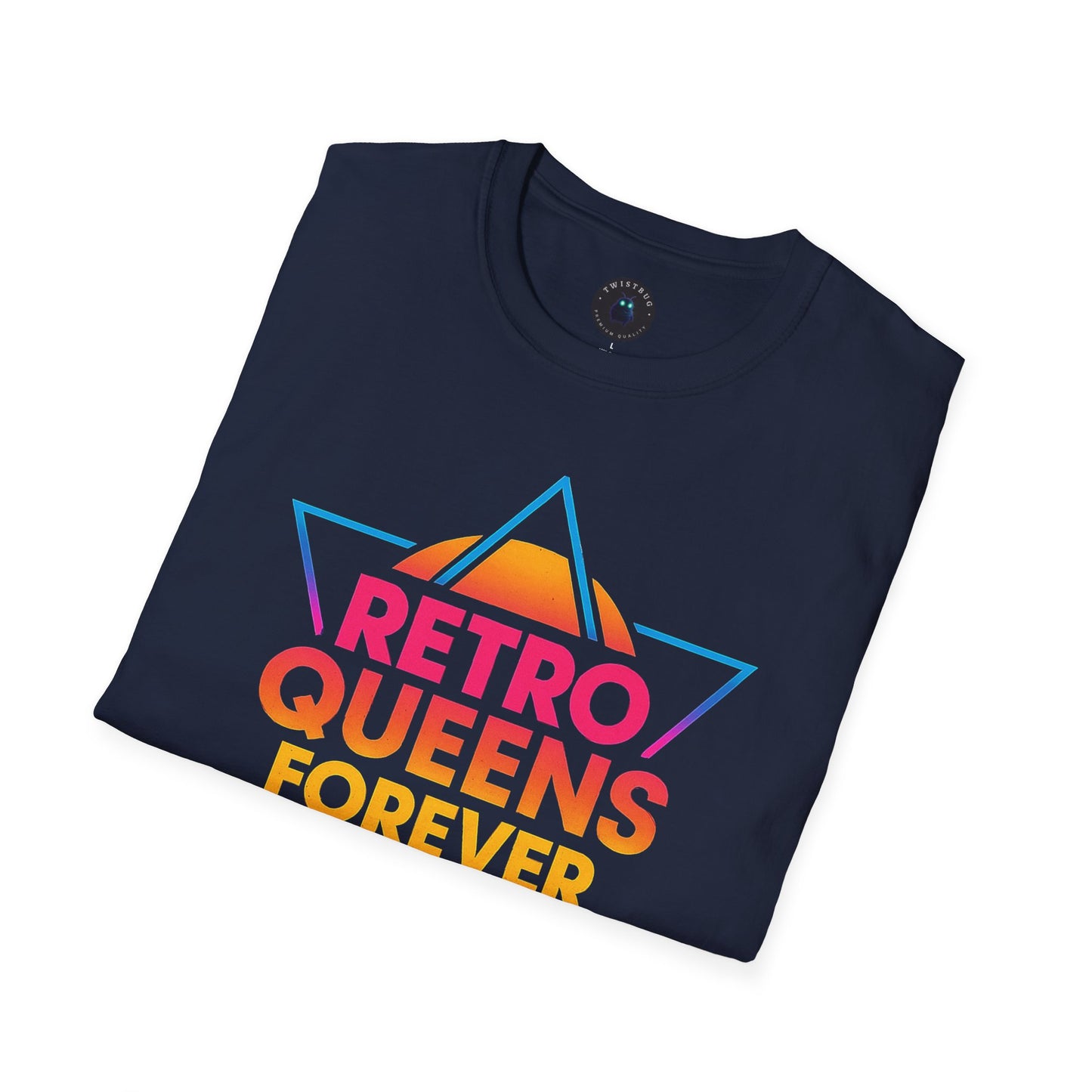 Retro Queens Forever T-Shirt – 80s Neon Triangle Badge Tee