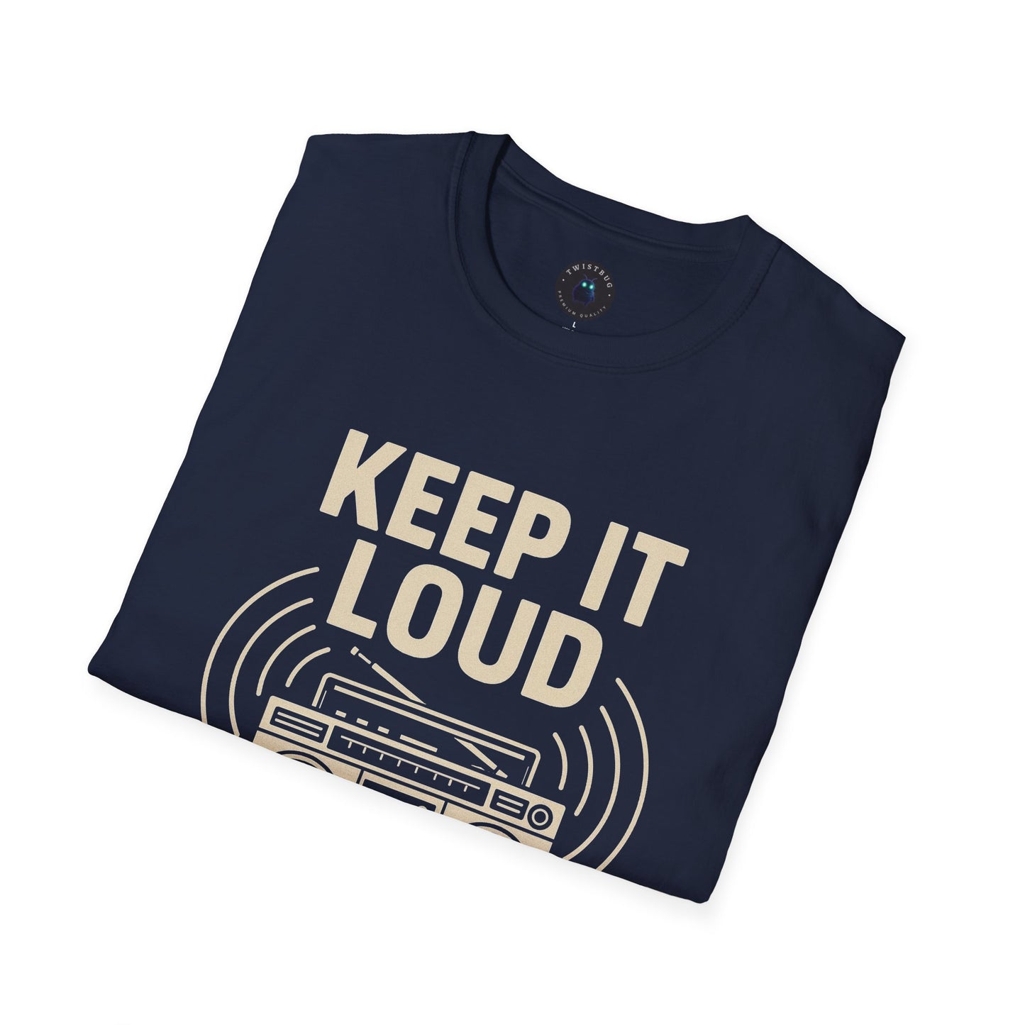 Keep It Loud Boombox Tee | Retro ’80s Music Graphic