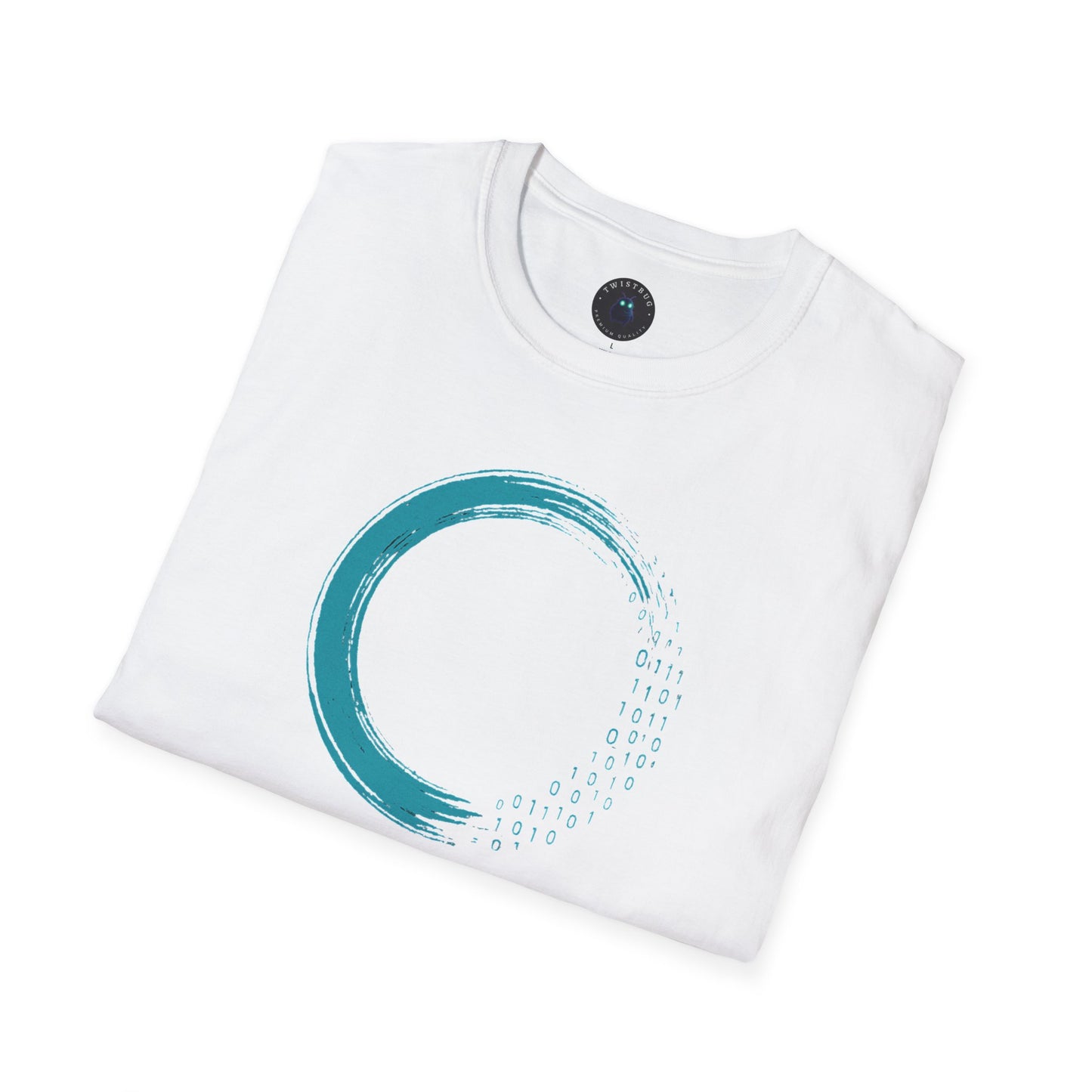 Code of Calm Tee – Zen Enso for Coders, Binary Mindfulness Shirt