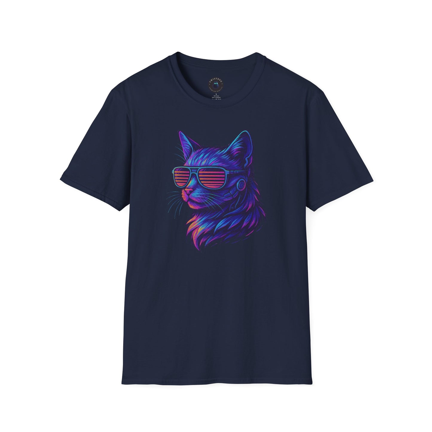 Cyber Cat T-Shirt | Neon Vaporwave Retro Style