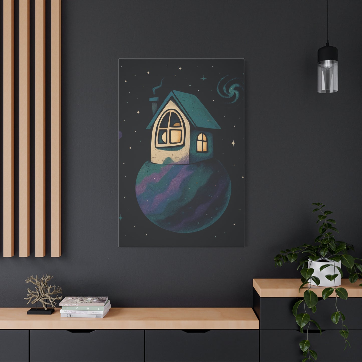 Whimsical Home Canvas Art - Starry Night Wall Decor