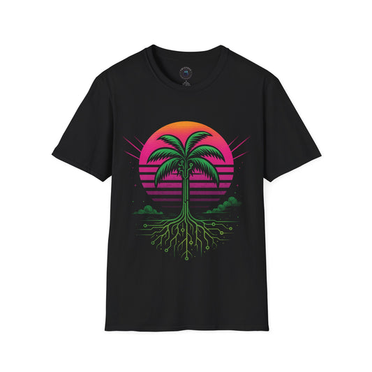 Retro Palm Tree Graphic T-Shirt, Unisex Casual Tee, Summer Vibes Shirt, Beach Lover Gift, Festival Clothing