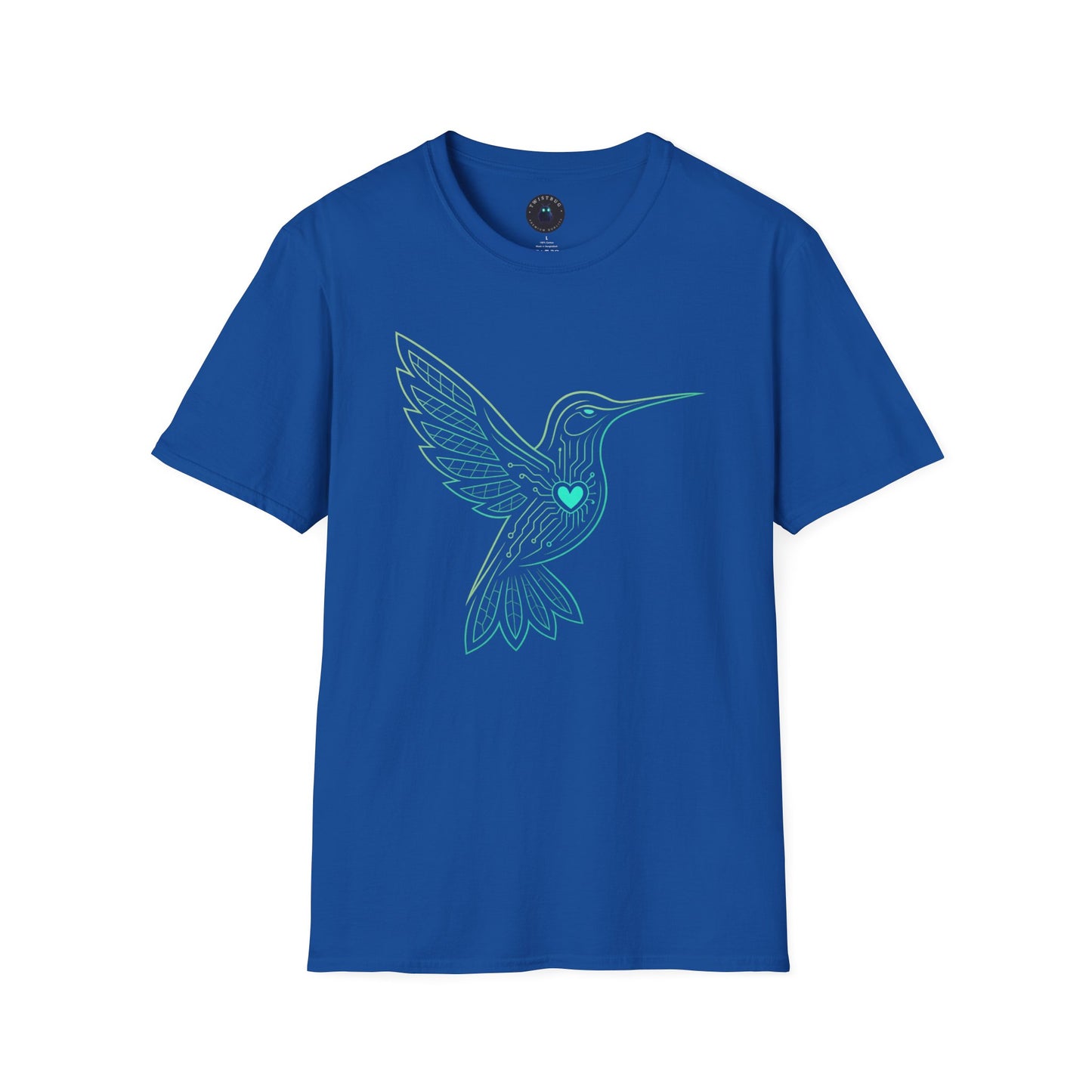 Cyber Hummingbird Tee — Circuit Heart Nature Tech Graphic