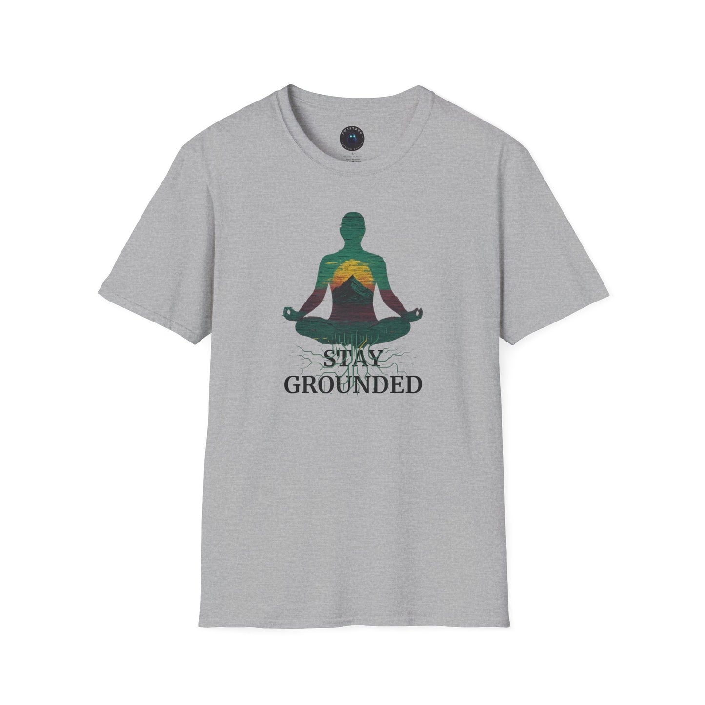 Stay Grounded T-Shirt – Meditative Roots Tech Graphic Tee