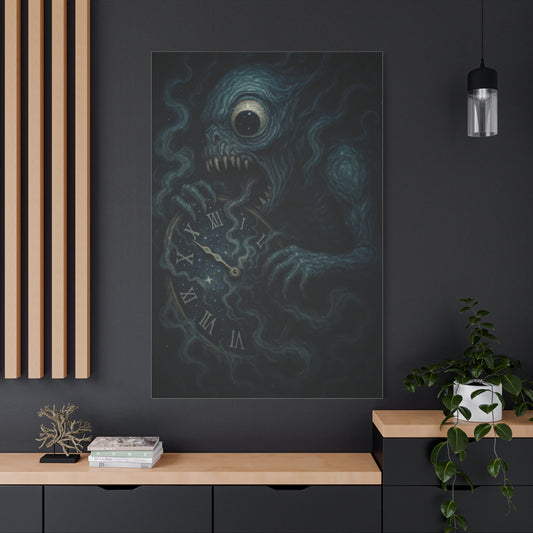 Monstrous Clock Canvas Art - Unique Home Decor for Horror Lovers