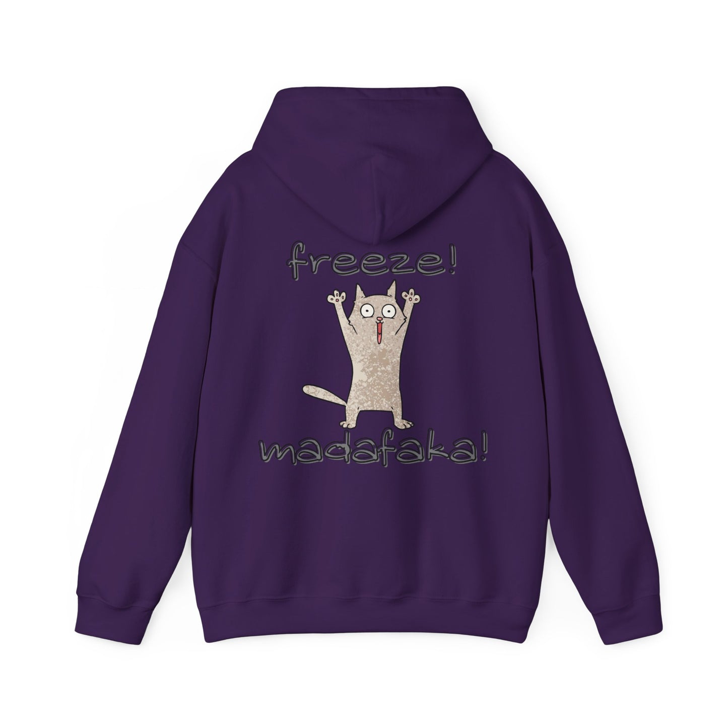 Unisex Hooded Sweatshirt - Funny Cat 'PEW PEW!' & 'FREEZE!' Design