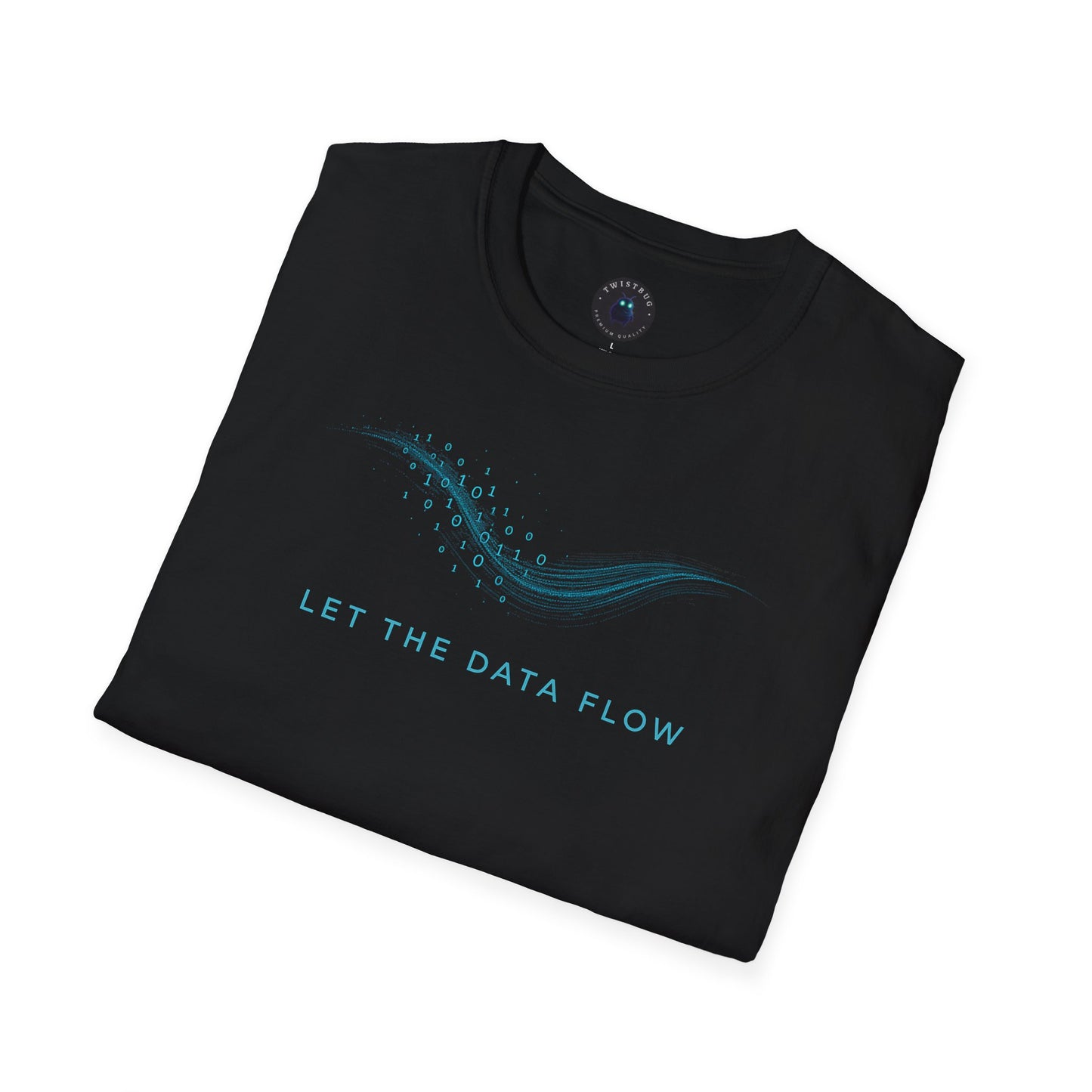 Let The Data Flow – Minimal Binary Wave Tech T-Shirt
