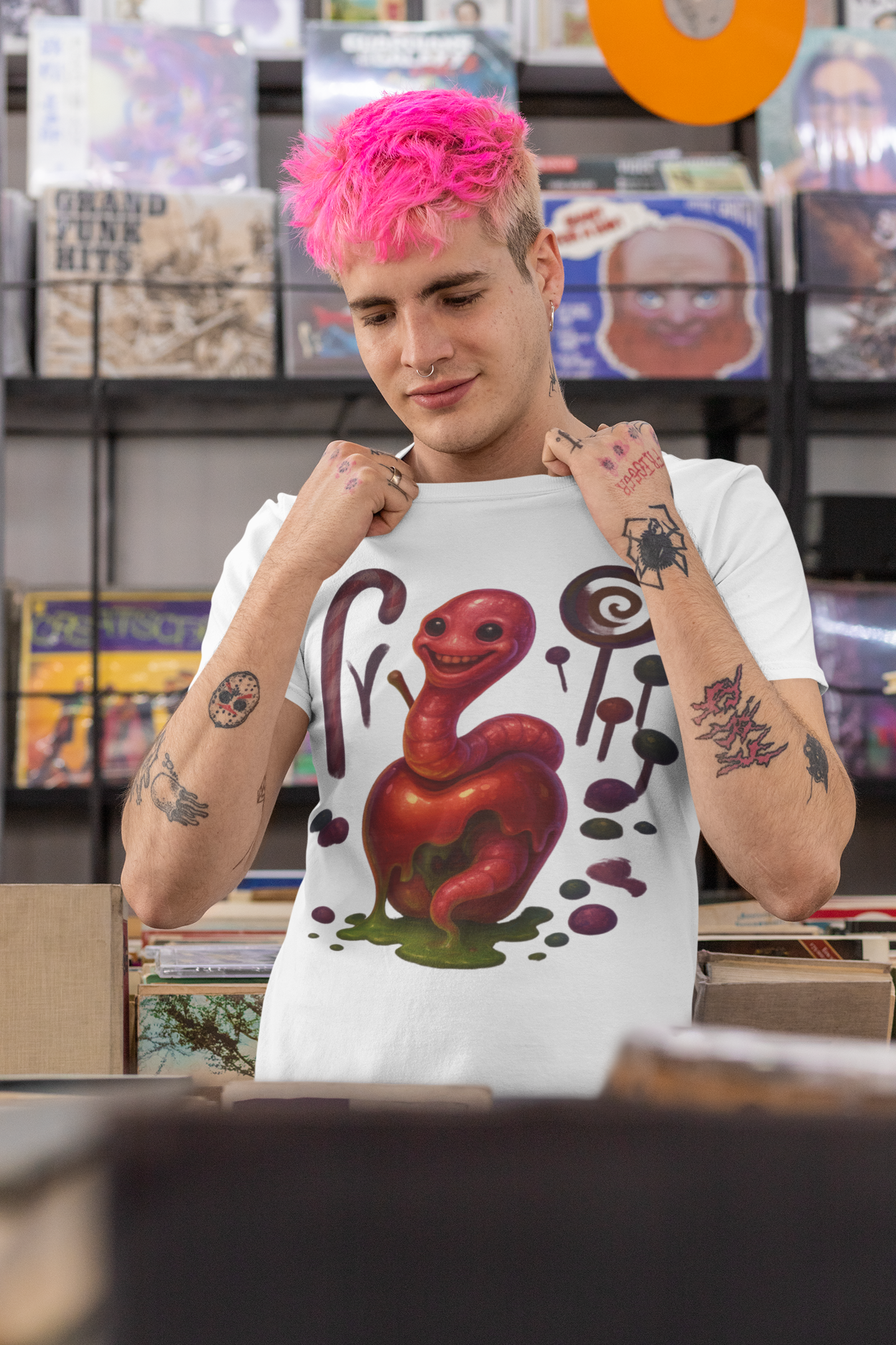 Whimsical Candy Monster Unisex Softstyle T-Shirt - Fun Graphic Tee Adults