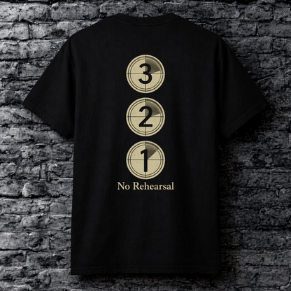 Minimalist streetwear tee with analog film countdown design