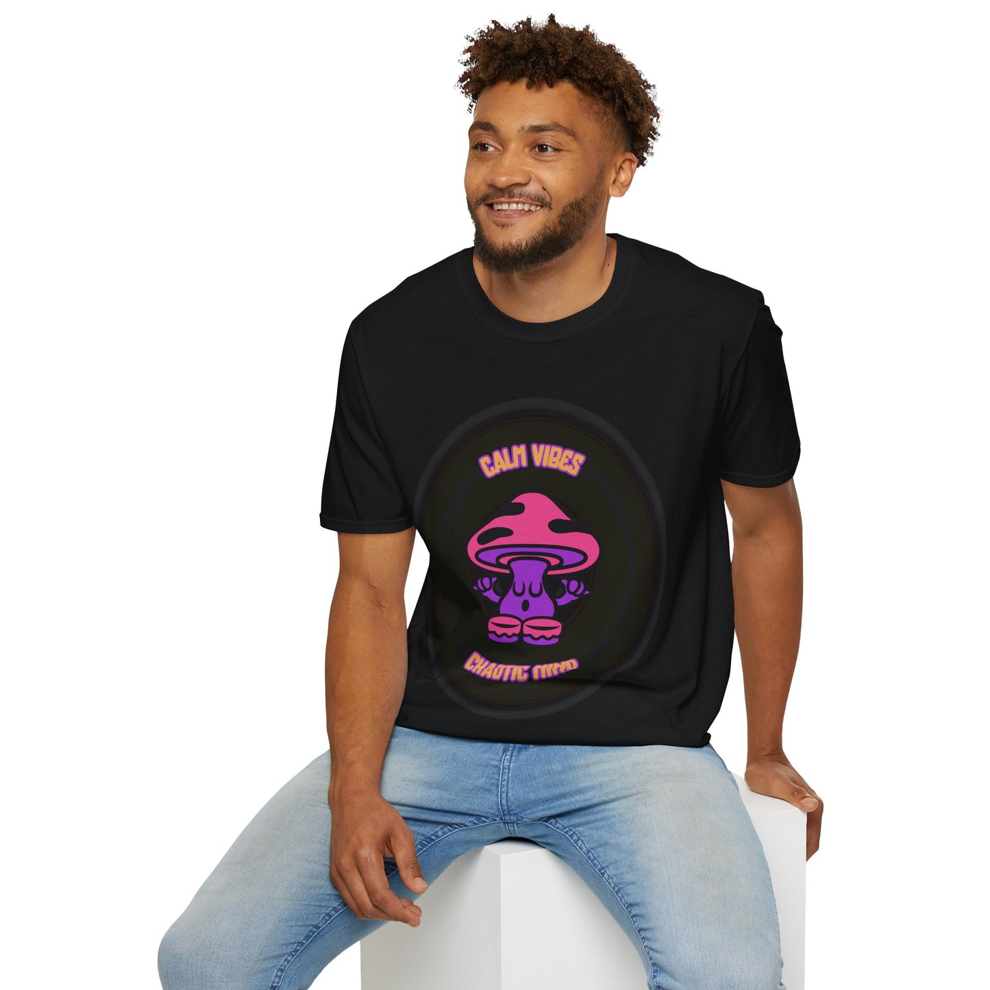 Calm Vibes Graphic Tee - Unisex Softstyle T-Shirt with 'Calm Vibes Chaotic Mind' Design