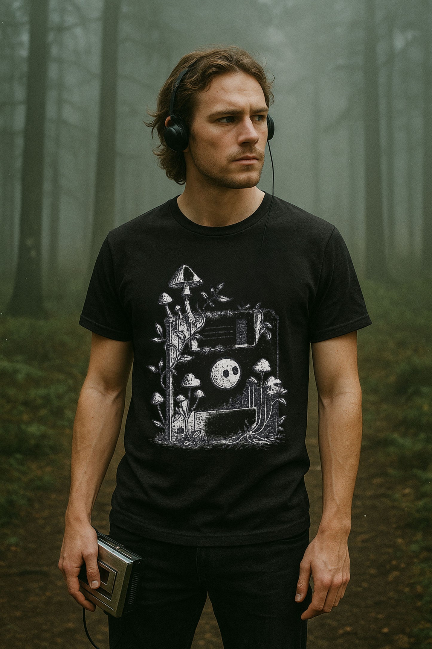 Floppy Forest T-Shirt – Analog Nature Mushroom Tee | Twistbug