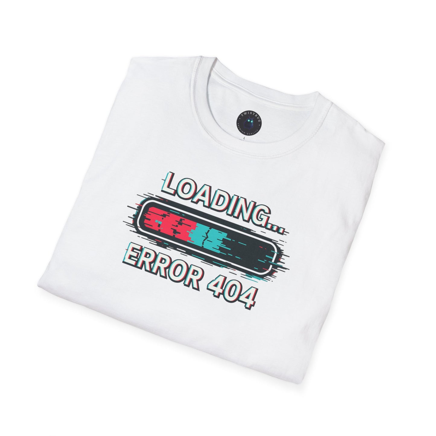 Loading… Error 404 T-Shirt – Glitch Progress Bar Meme Tee