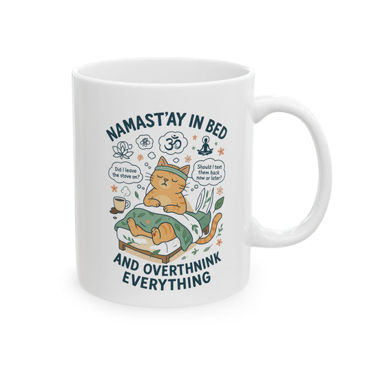 Namaste Ceramic Mug - 11oz & 15oz | Motivational Coffee Cup for Mindfulness Lovers